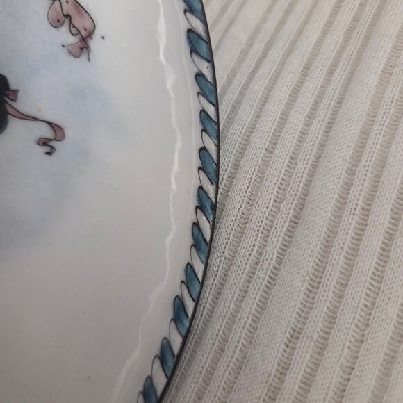 VTG Steinbock Enamel Over Metal Plate Trinket Dish Hand Painted Austria 5.75" - Picture 6 of 6